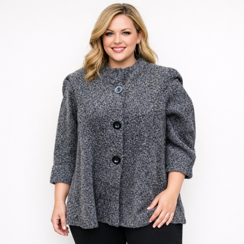 Susan Bristol plus size Nubby textured‎ cardigan 1X